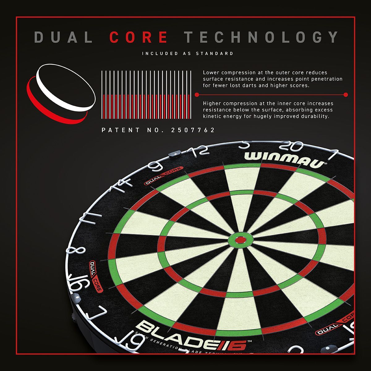Winmau Blade 6 Dual Core - Dartbord