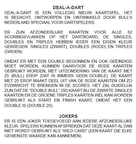 Bull's Deal a Dart playing cards