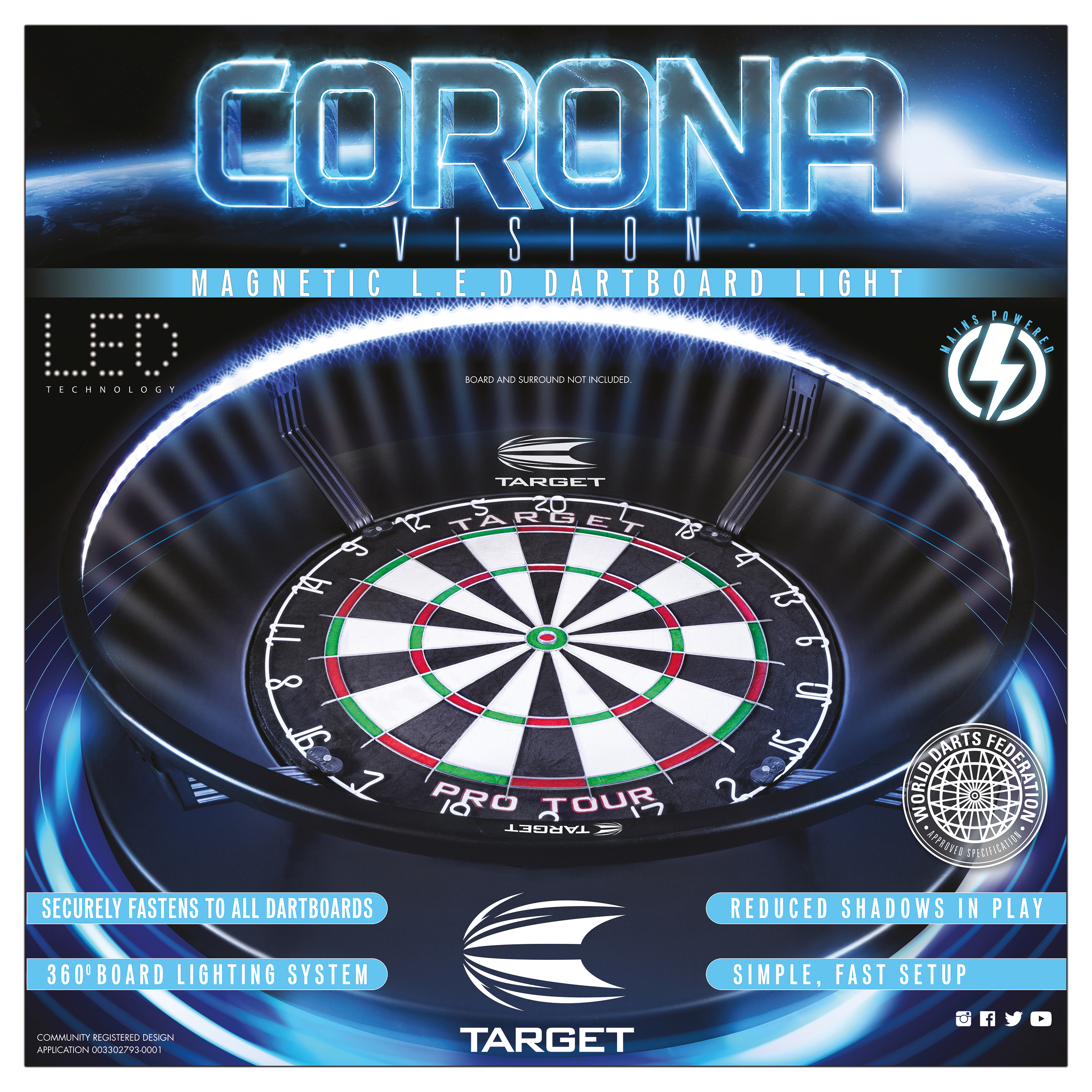 Zeldzaamheid duidelijk Intentie Target Corona Vision LED Light - Webshop - Dartsfun.be